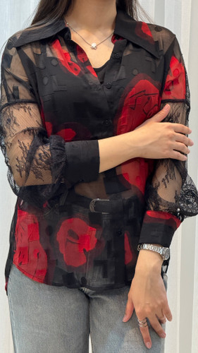 خرید شومیز حریر گیپور