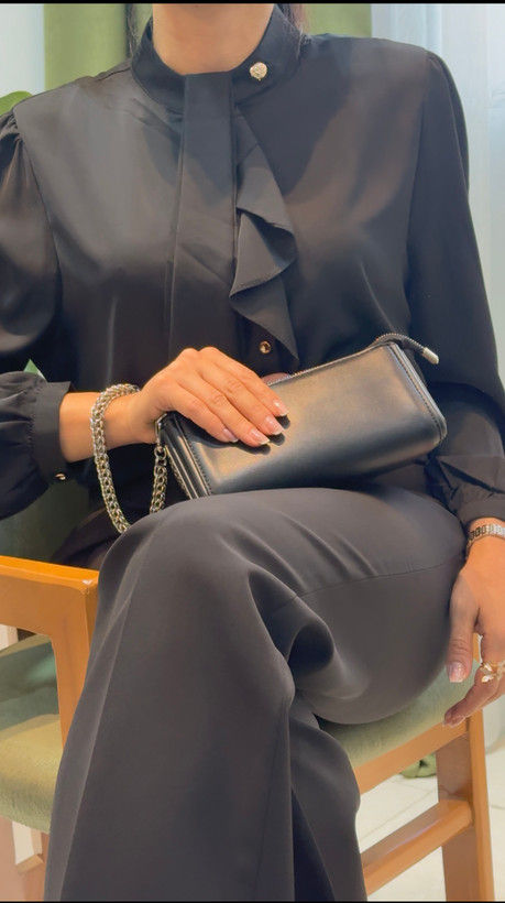 خرید شومیز زنانه مشکی مجلسی