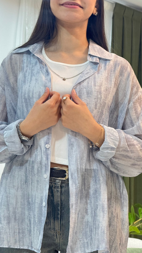 خرید شومیز نگینی پشت بندی