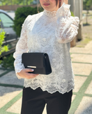 شومیز گیپور آستردار مدل شکوفه