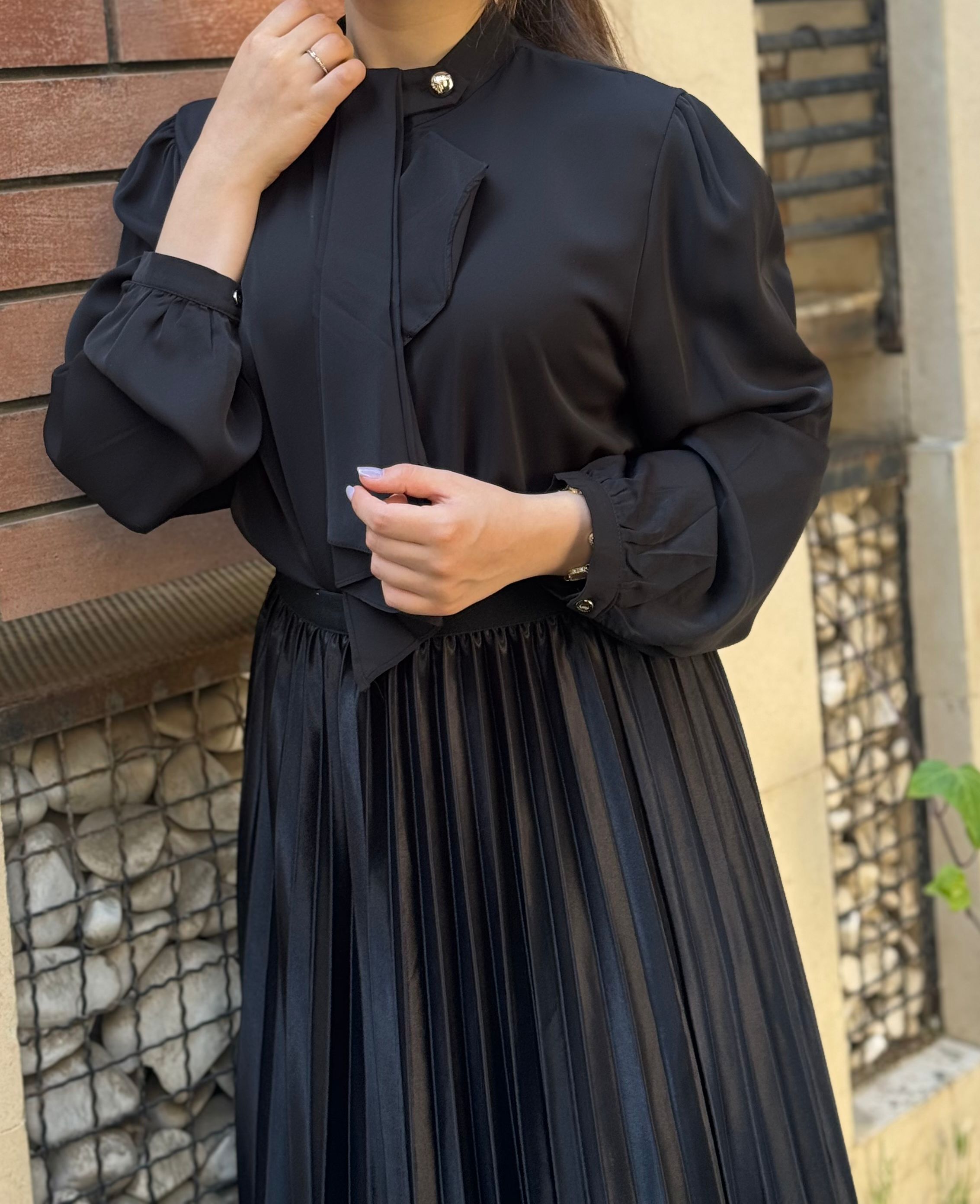 شومیز مشکی مجلسی مدل کرواتی
